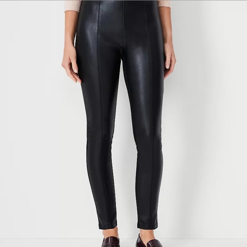 Ann Taylor Faux Leather Ponte Pant